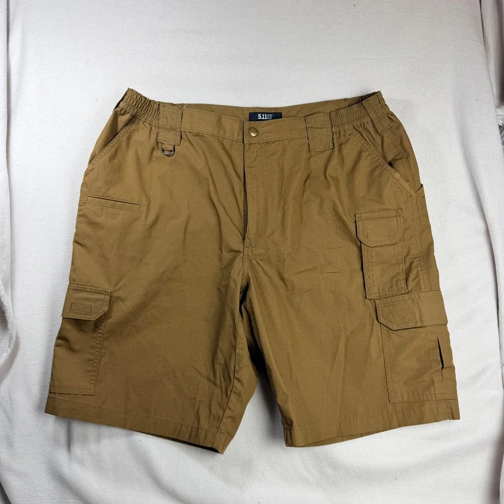5.11 Tactical Mens Ripstop Cargo Shorts Coyote Brown Multi-Pocket Size 42